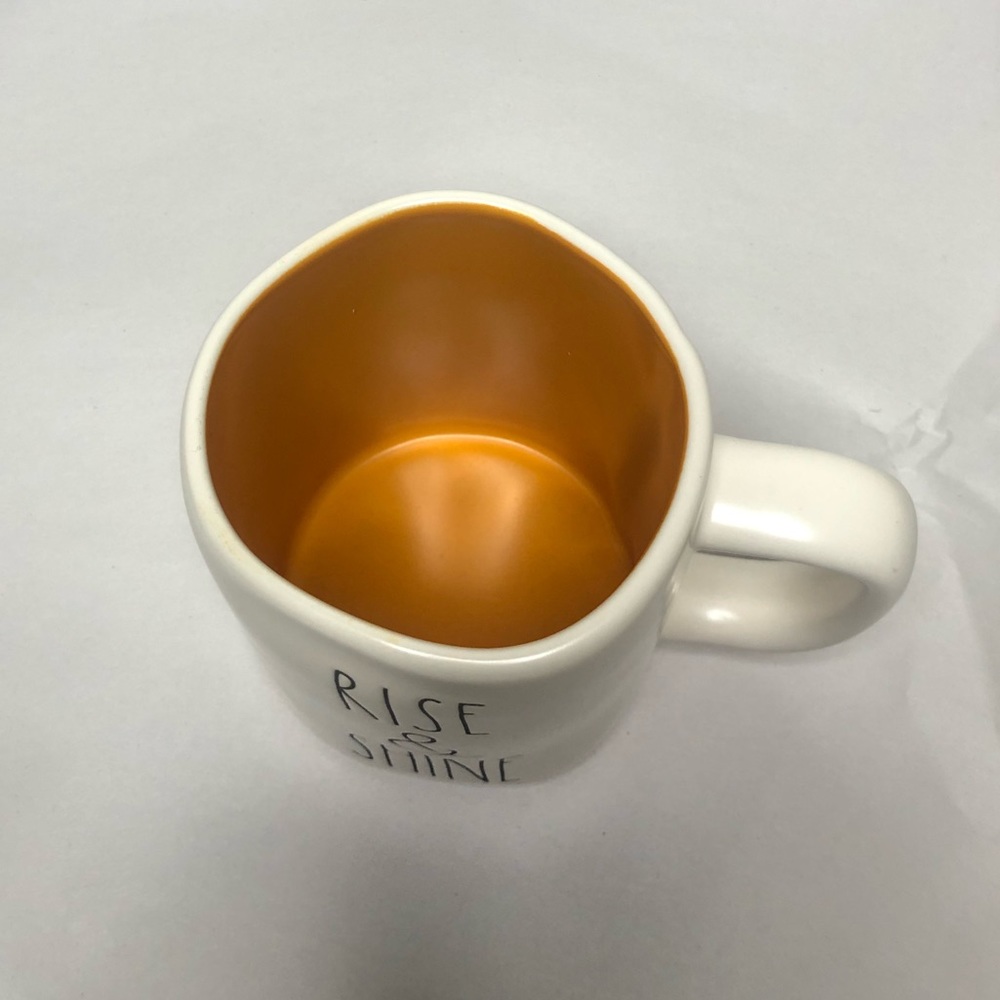 🆕 Rae Dunn "RISE AND SHINE" Mug With Orange🟠 Interior (RARE) - Picture 2 of 6
